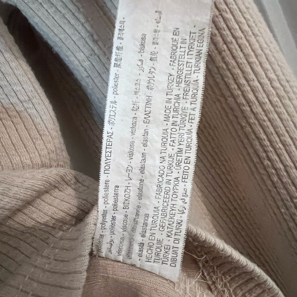 Zara Taupe Ribbed Long Sleeve Crop Top - Picture 5 of 5